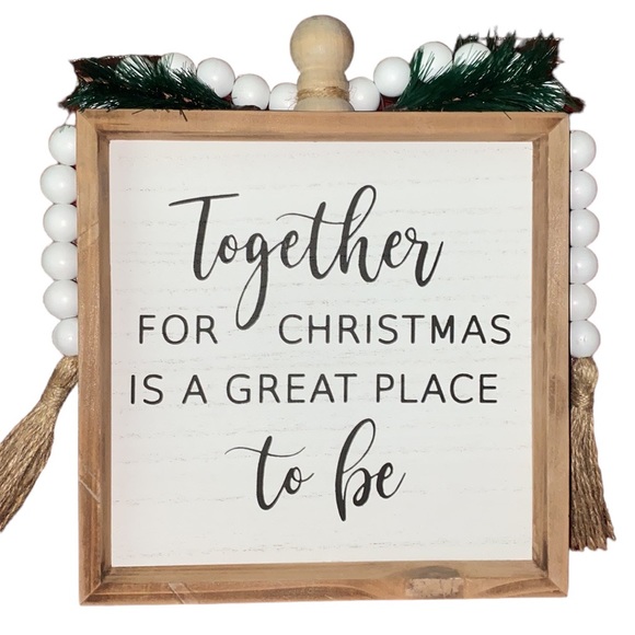 NEW together for Christmas wooden farmhouse sign - Picture 3 of 11